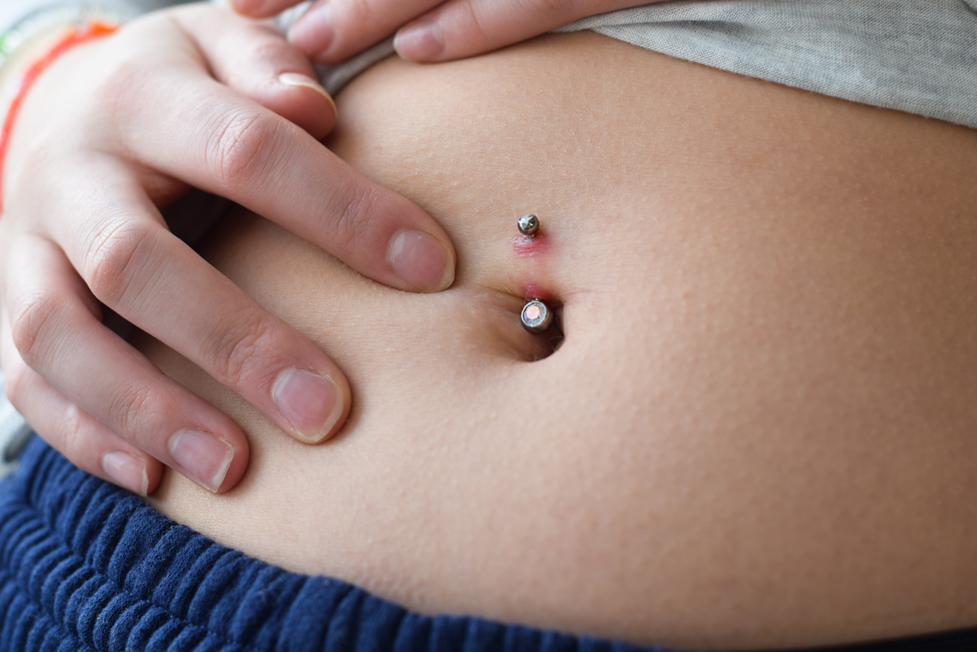 navel repierced belly button piercing too deep